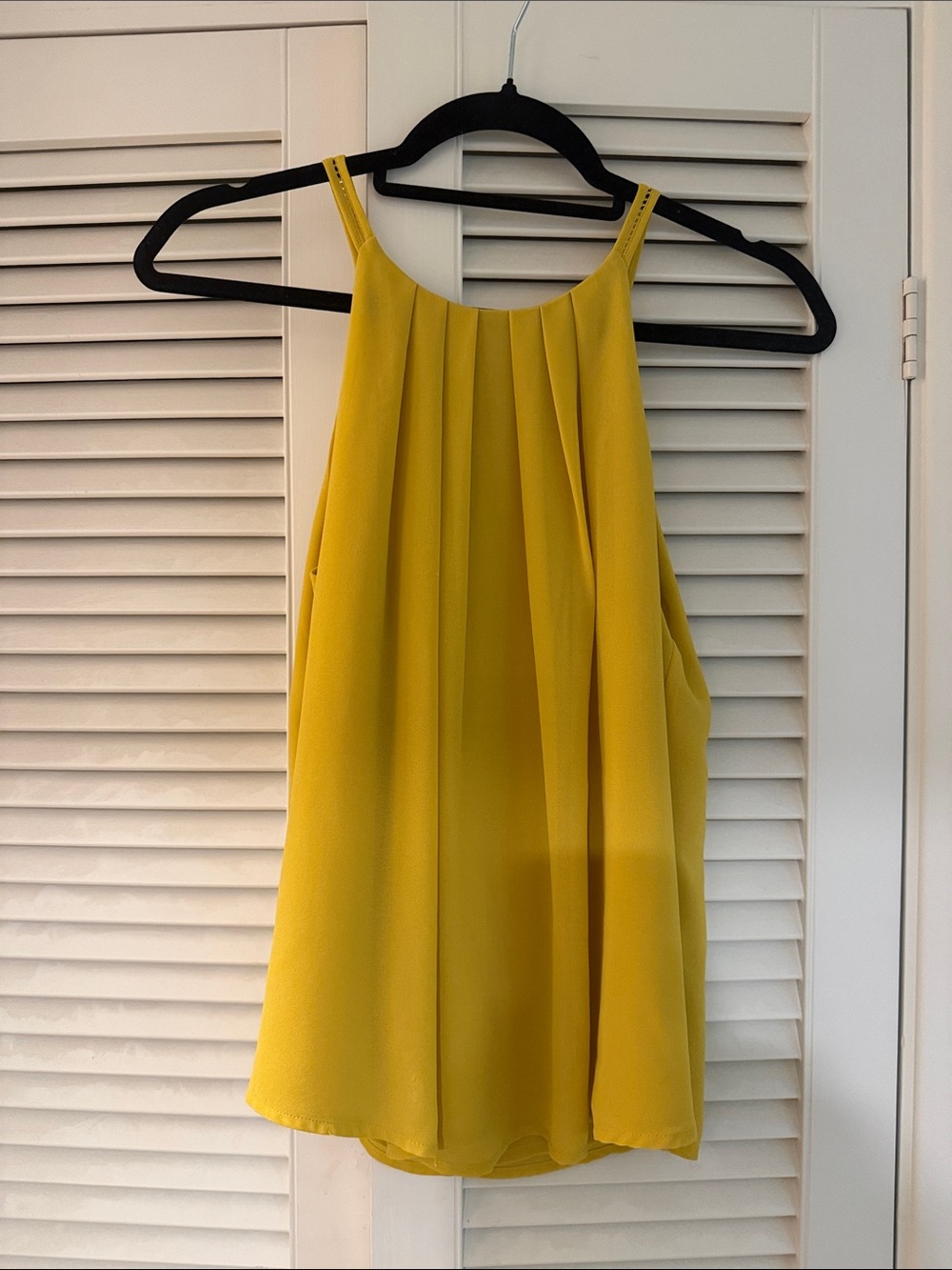 Naked Zebra Yellow Pleated Halter Camisole